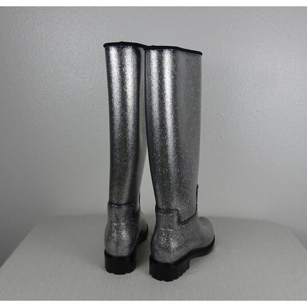 MELISSA Thermal Seasonal Rainboots Women's Boots Silver Lugged New Size 6